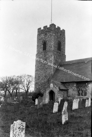 CHURCH ALL SAINTS TOWER & PORCH FROM S.E.